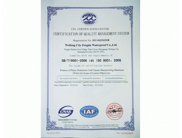 質(zhì)量管理體系認(rèn)證證書英文